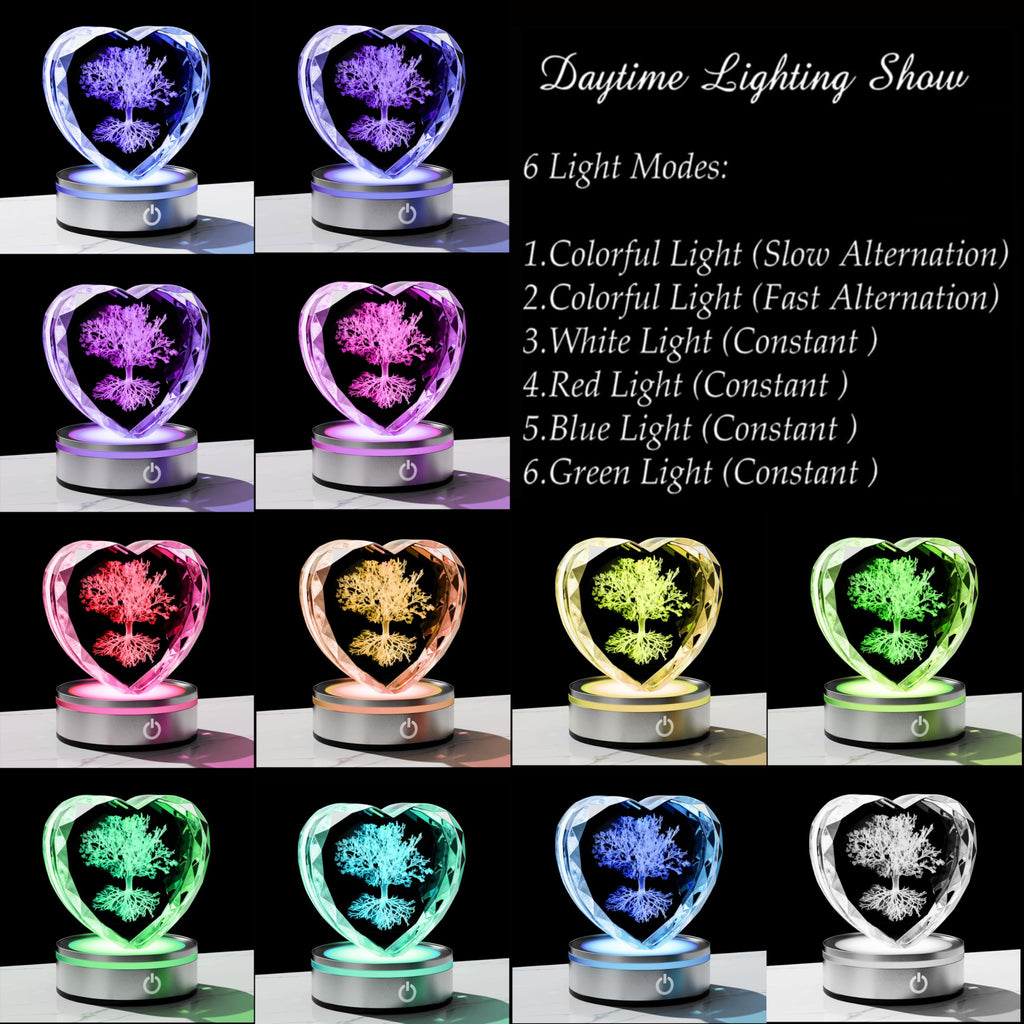 Qianwei Sea Turtel Gifts for Women 3D Crystal Heart - Laser Turtle Decor Glass Animals Sea Ocean Gifts Lamp Figurines Statue Stuff for Room Decorations Night Light