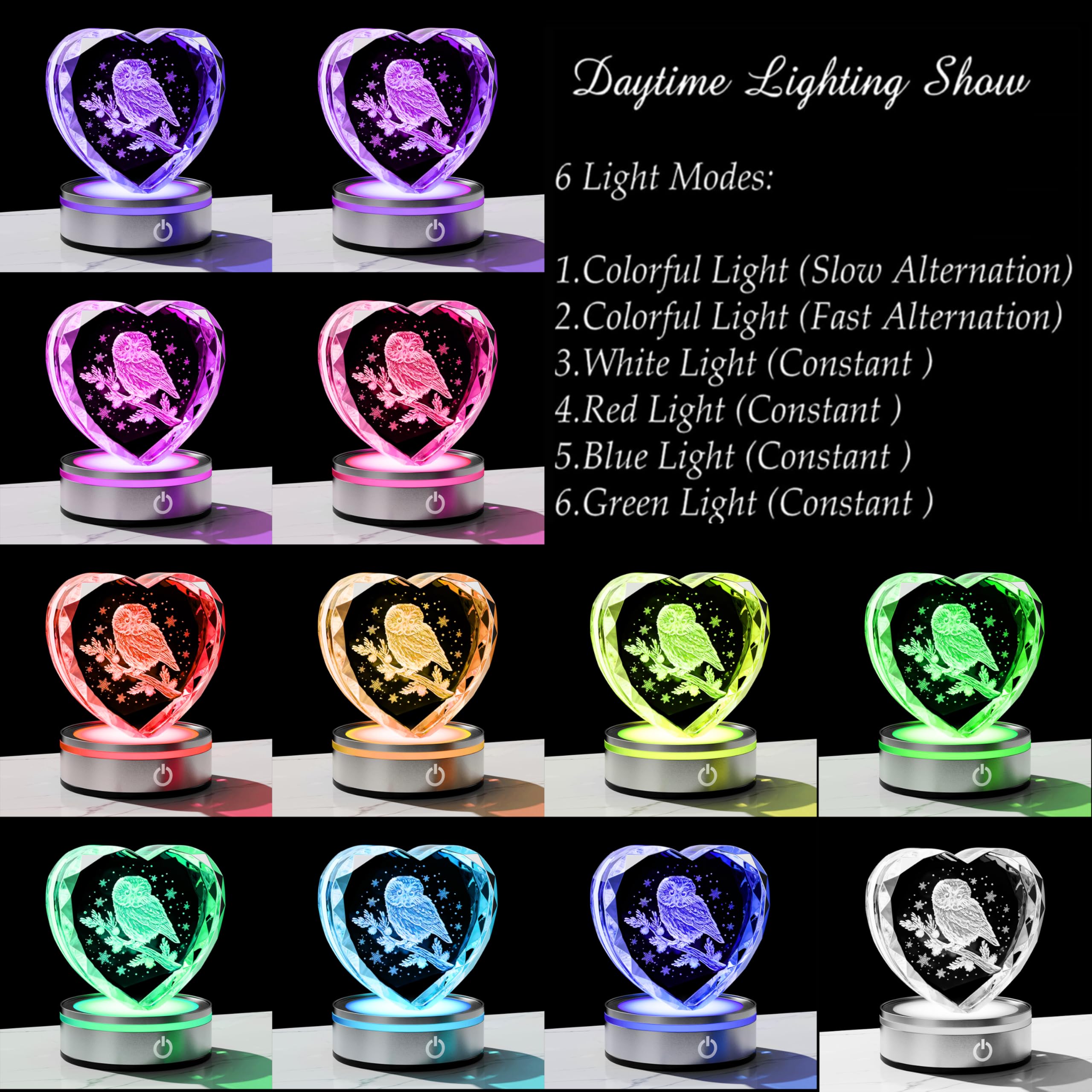 Qianwei Sea Turtel Gifts for Women 3D Crystal Heart - Laser Turtle Decor Glass Animals Sea Ocean Gifts Lamp Figurines Statue Stuff for Room Decorations Night Light